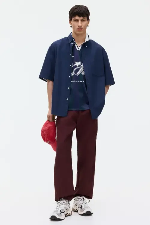 Relaxed Fit Short-Sleeved Oxford Shirt by H&M