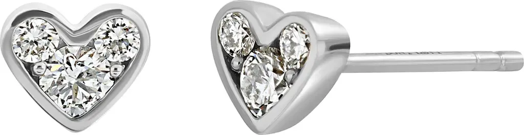 Mika Diamond Heart Stud Earrings