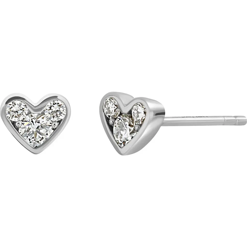 Mika Diamond Heart Stud Earrings by Bony Levy