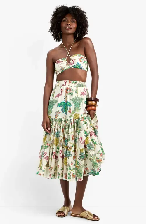 Marsay Flamingo Fizz Voile Skirt by Trina Turk