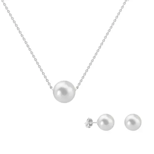 Sterling Silver Shell Pearl Jewelry Set by Donatello Gian
