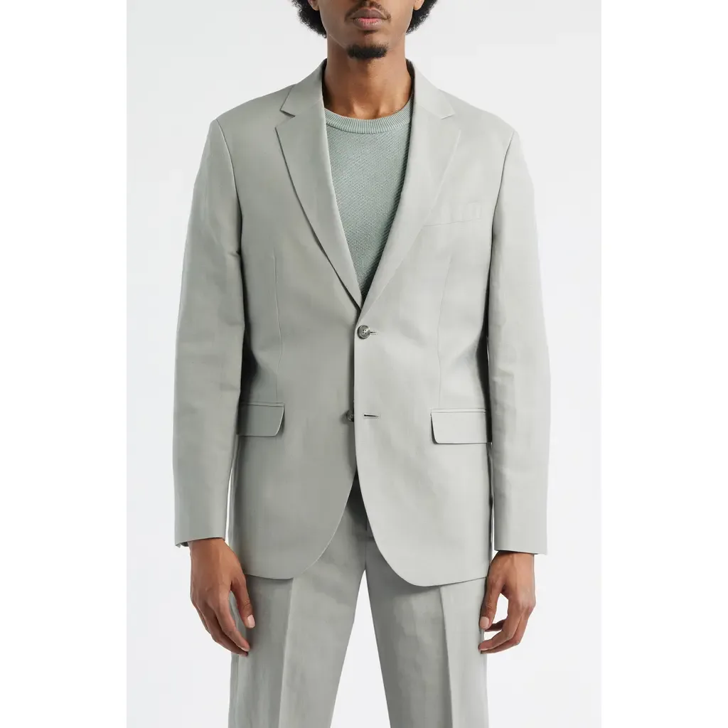 Slim Fit Solid Linen Blend Sport Coat by Open Edit