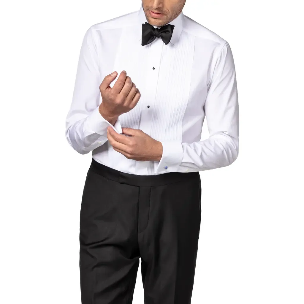 Classic Fit Pleated Bib Tuxedo Shirt by Eton