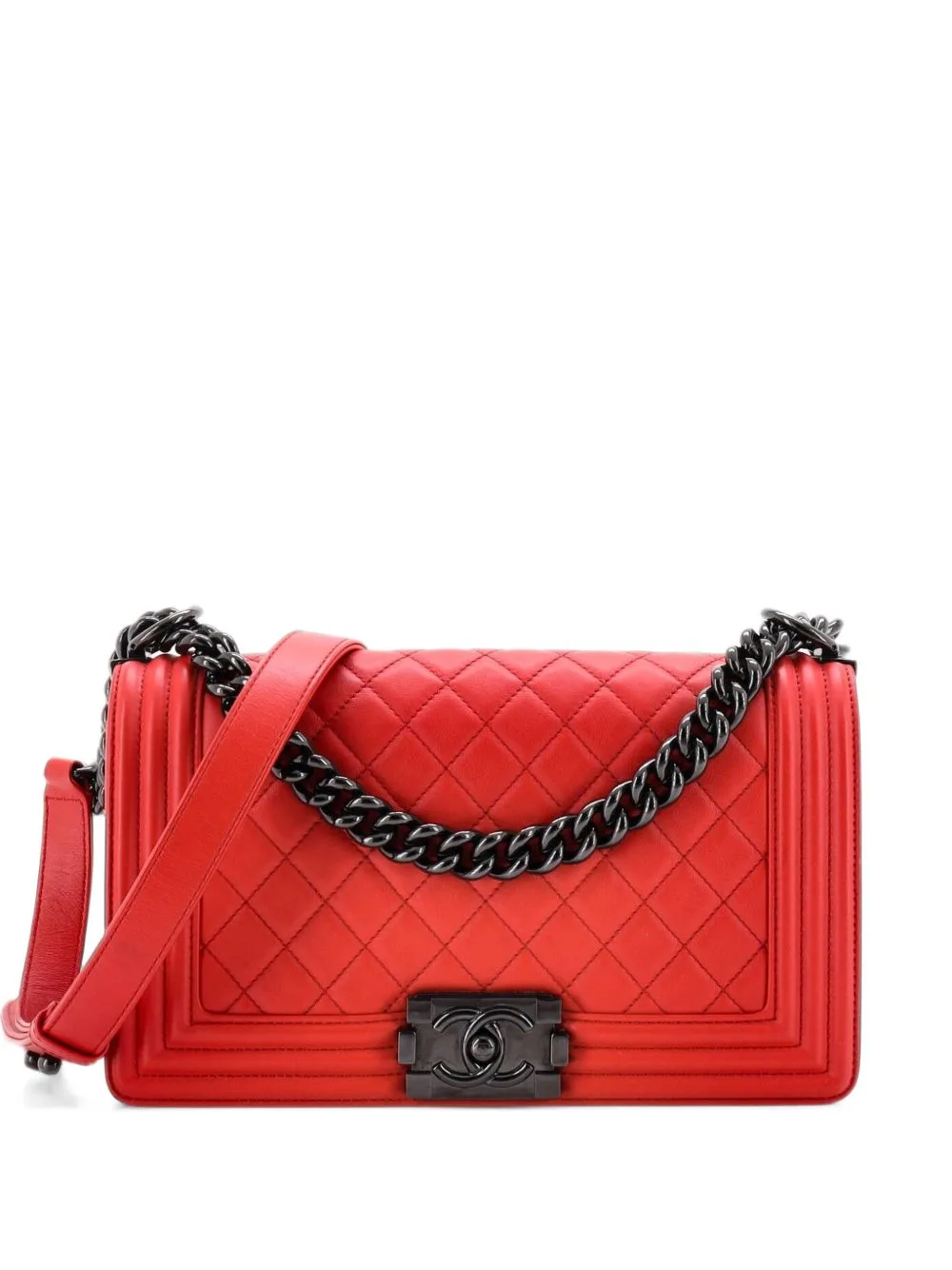 Boy Flap Bag Quilted Calfskin Old Medium Shoulder Bag by CHANEL Pre-Owned