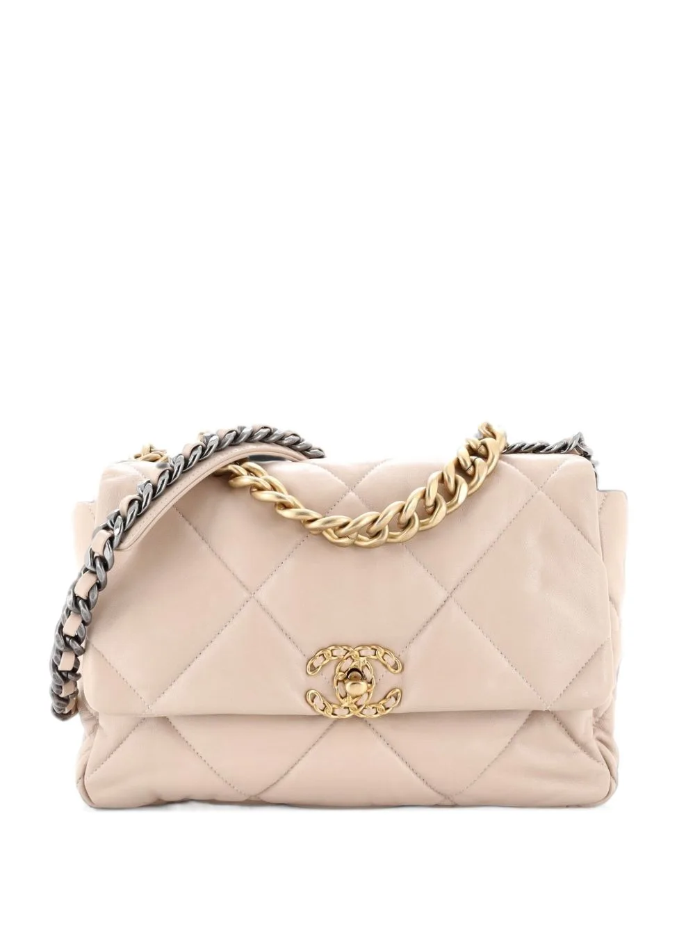 19 Flap Bag Quilted Leather Large Crossbody Bag by CHANEL Pre-Owned