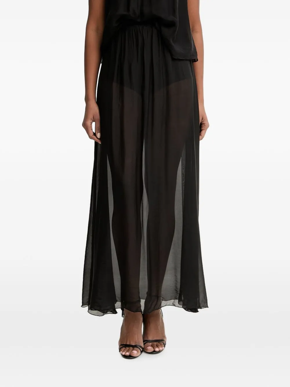 Sheer Floor-Length Maxi Skirt by Haveone