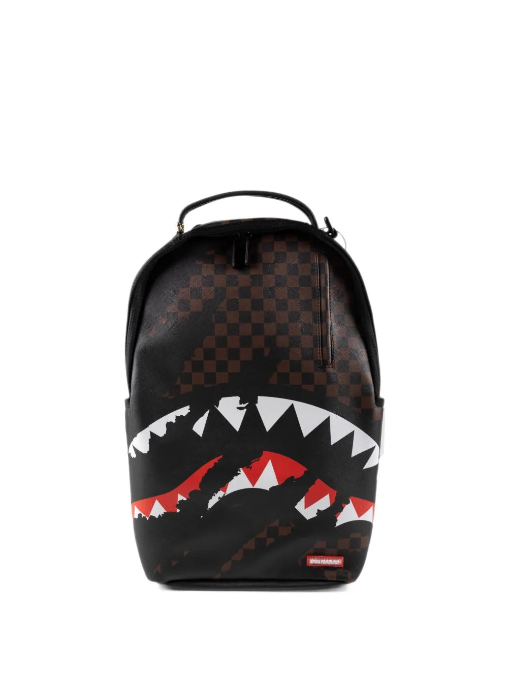 Check-Pattern Shark-Print Backpack by Sprayground