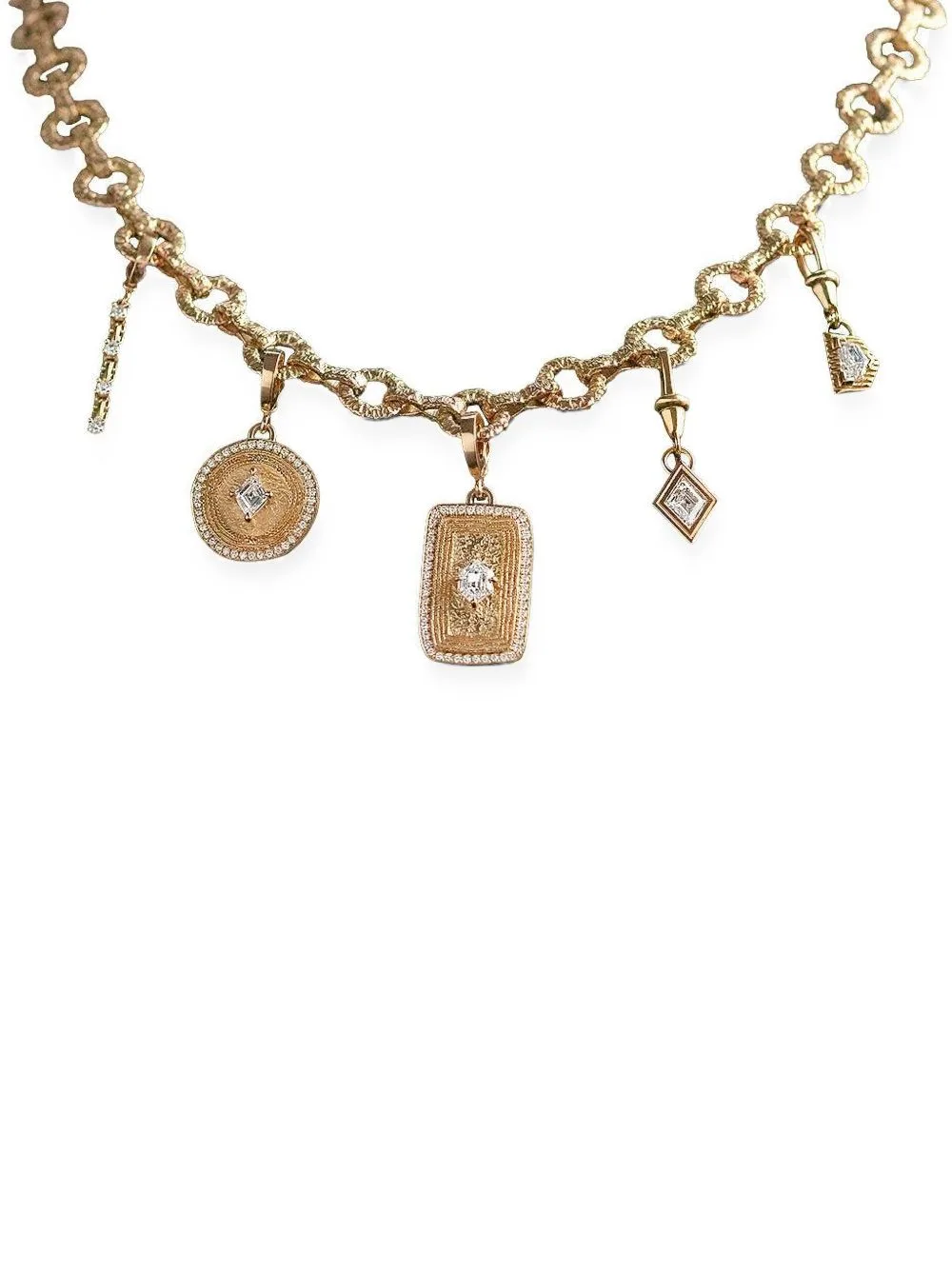 Coin-Motif Diamond Pendant by Azlee