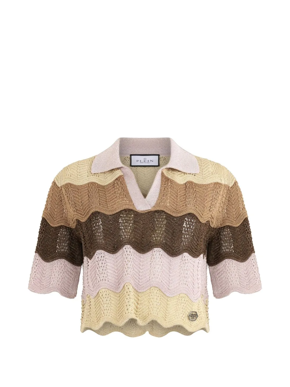 Knitted Polo T-Shirt Wave by Philipp Plein