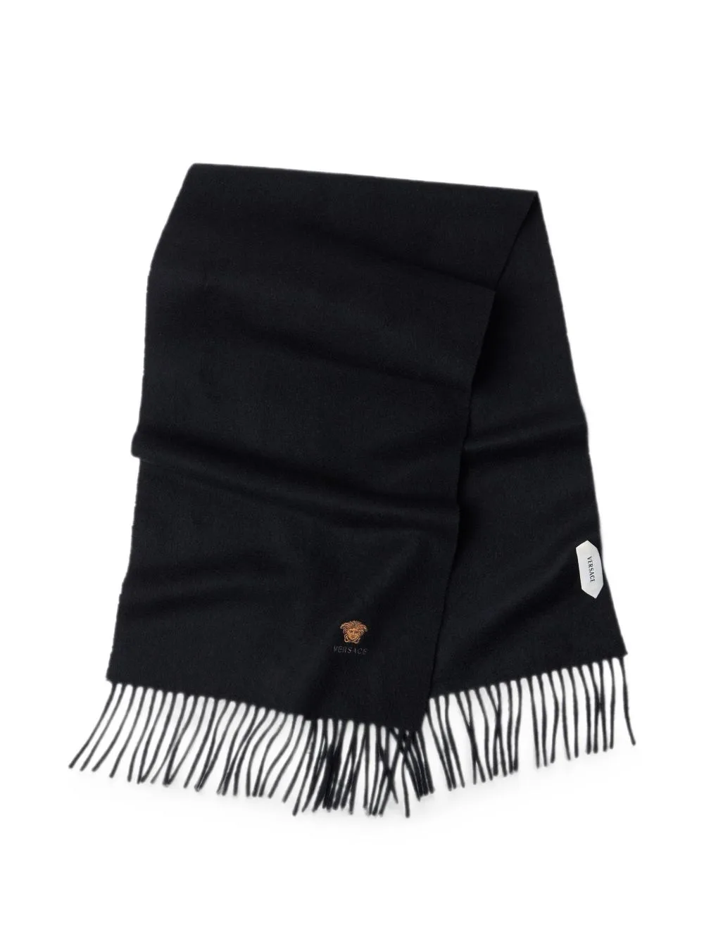 Embroidered-Logo Cashmere Scarf by Versace