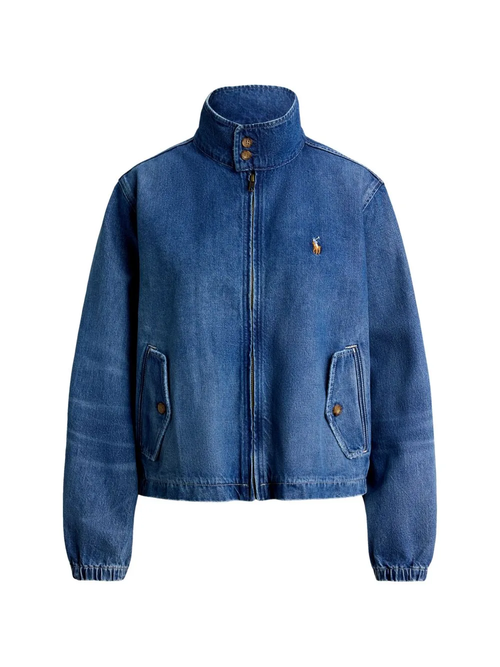 Logo-Embroidered Zip-Up Denim Jacket by Polo Ralph Lauren
