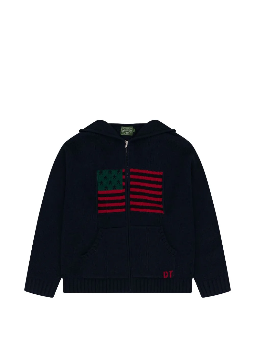 Flag Zip-Up Hooded Cardigan by Denim Tears