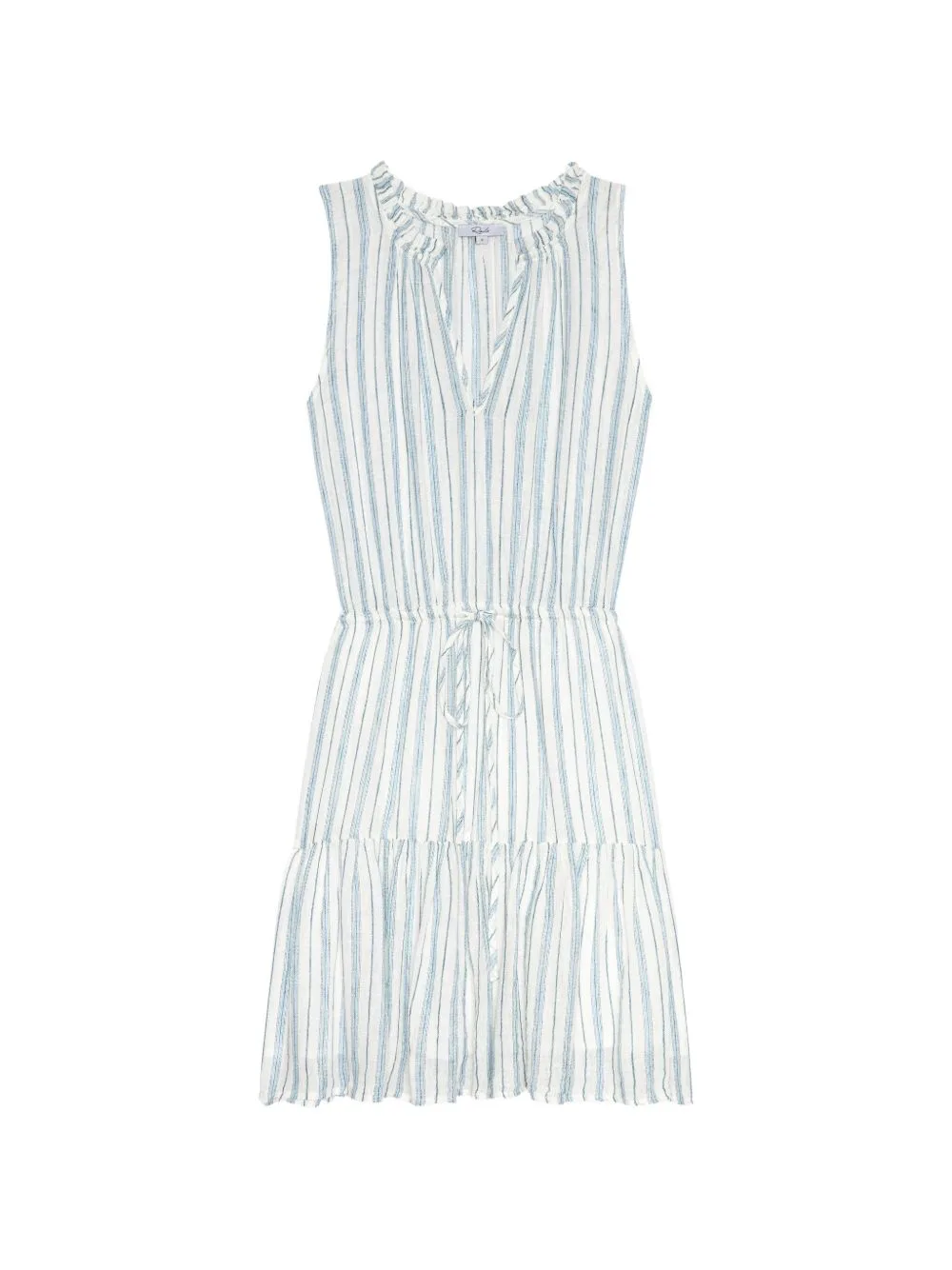 Albany Ruffled-Hem Striped Mini Dress