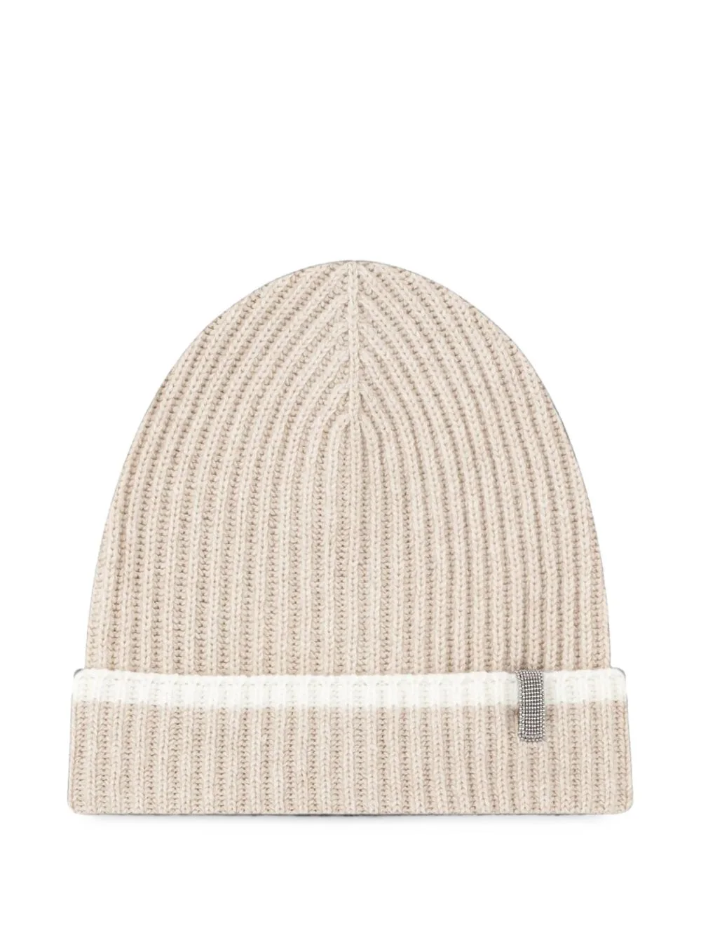 Ribbed-Knit Monili-Embellished Beanie