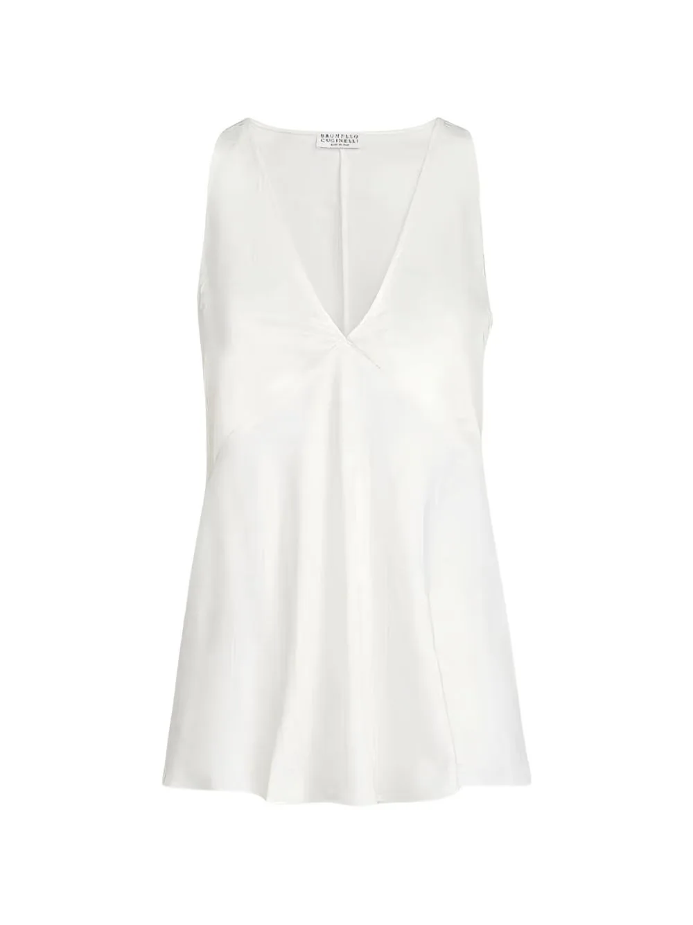 V-Neck Sleeveless Blouse by Brunello Cucinelli