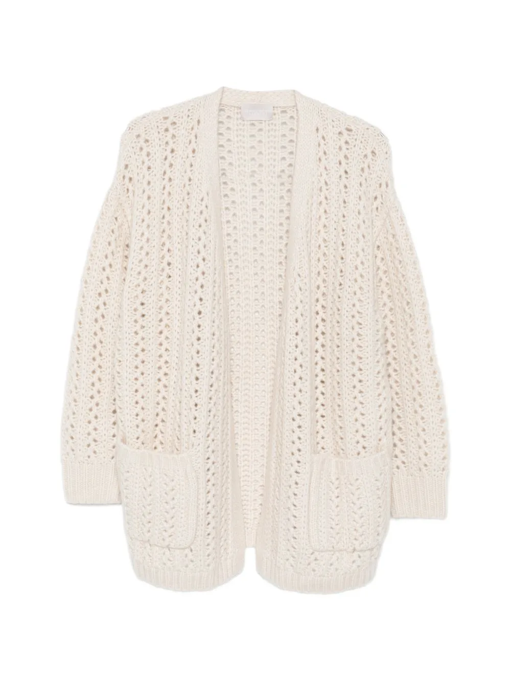 Open-Knit Patch-Pockets Cardigan by Hemisphere