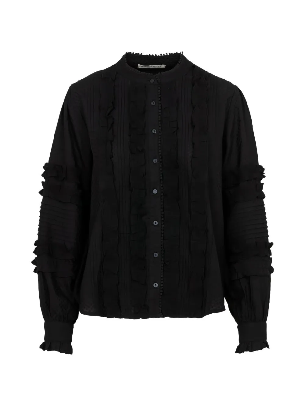 Farruca Ruffled Lace-Trim Shirt by MAISON HOTEL