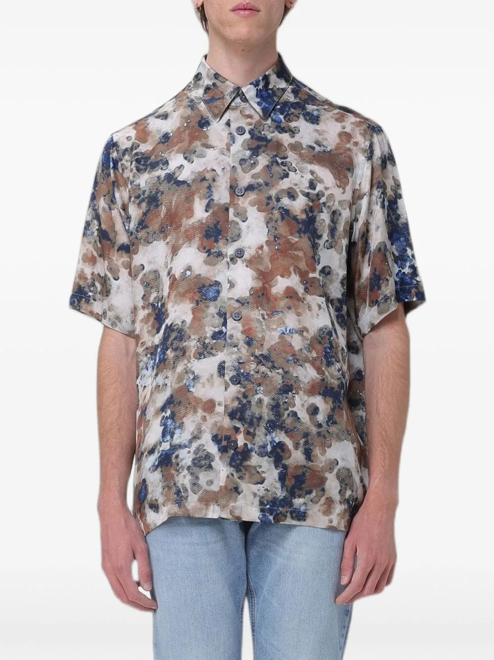 Abstract-Print Short-Sleeve Shirt