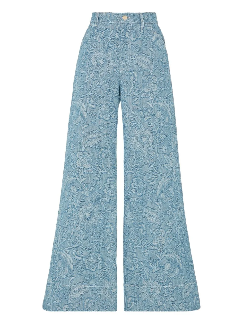 Floral-Pattern Jeans