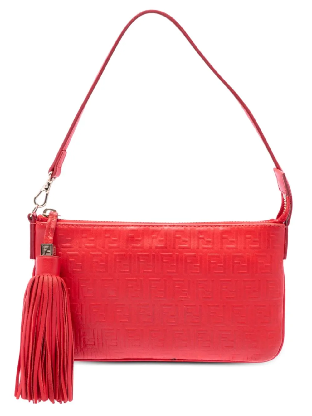 2000-2010 Zucchino Embossed Nappa Tassel Handbag by Fendi Pre-Owned