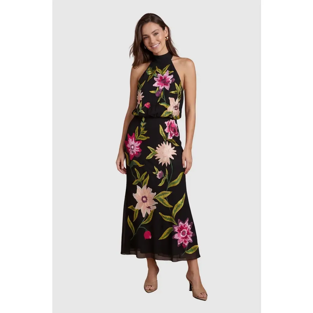 Floral Halter Neck Maxi Dress by Coast