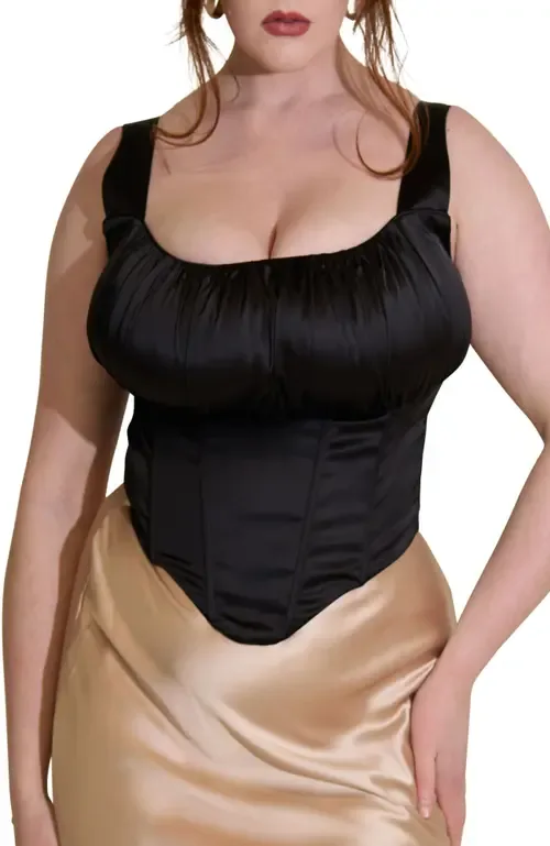 Alyssa Fuller Bust Satin Corset Top by Taideux