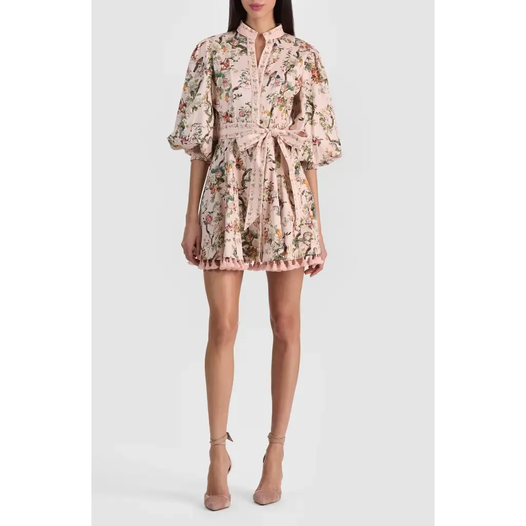 Lucy Floral Print Tie Waist Minidress