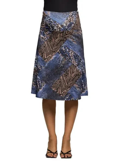 Animal Print Knee Length Skirt by 24seven Comfort Apparel