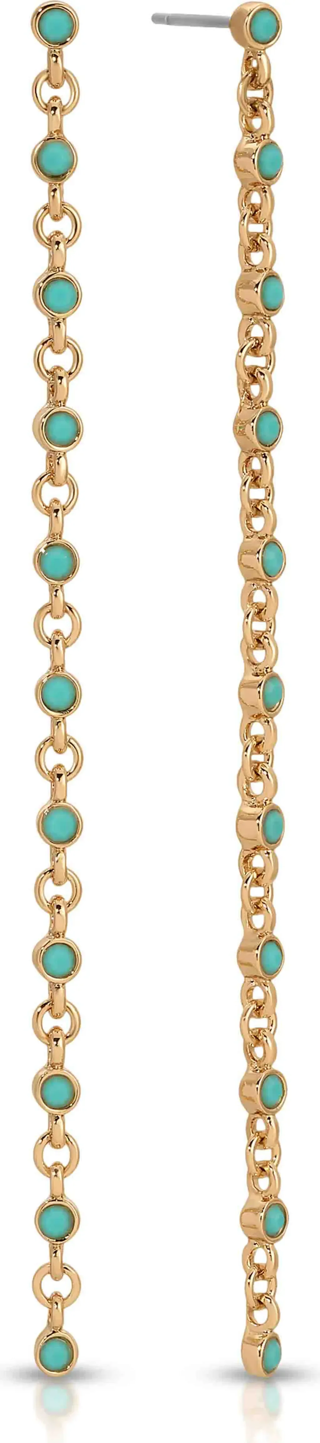 Dainty Crystal Linear Drop Earrings by Ettika