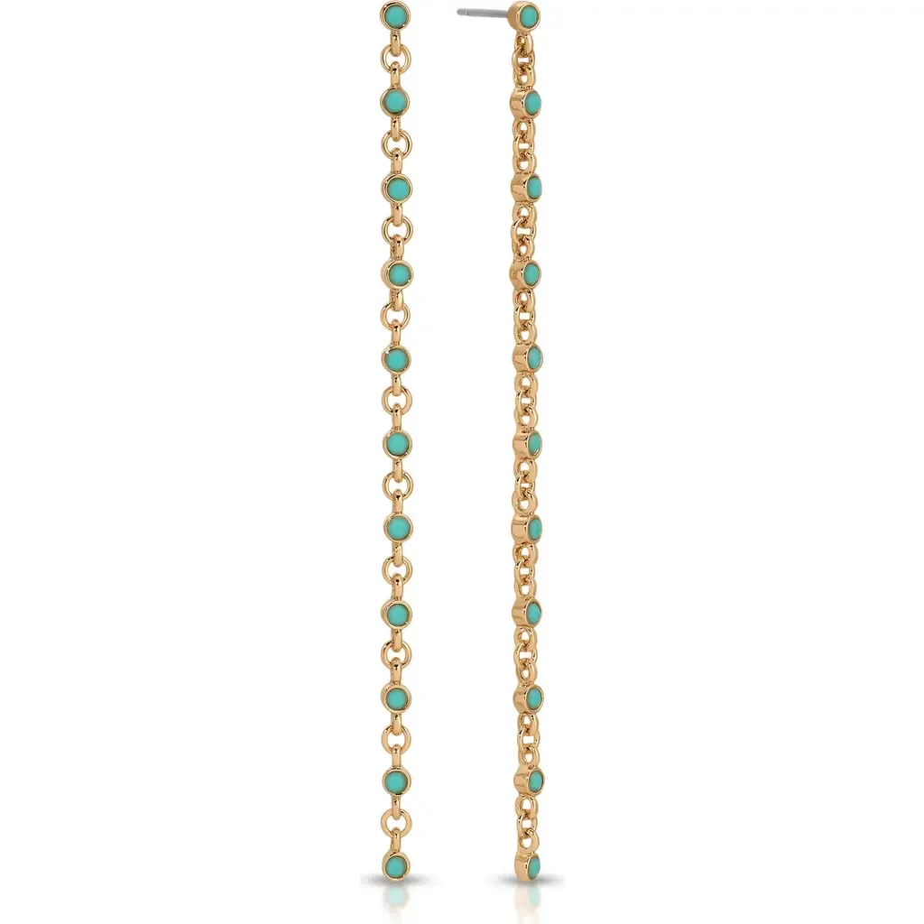 Dainty Crystal Linear Drop Earrings by Ettika