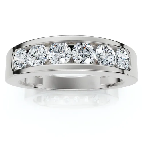 1Ct Diamond Channel Set Polished Wedding Band Ring 14k Gold Lab Grown by Bliss Diamond