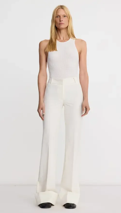 Wide Leg Cuffed Trouser by Smythe