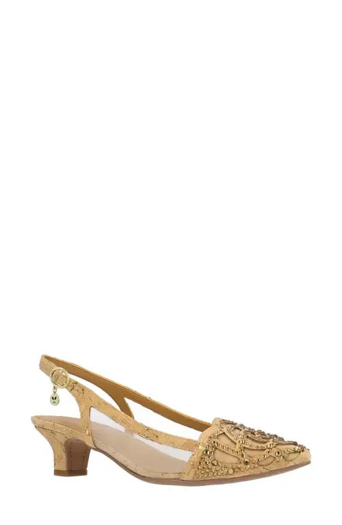 Elsinora Mesh Embellished Slingback Pump by J. Reneé