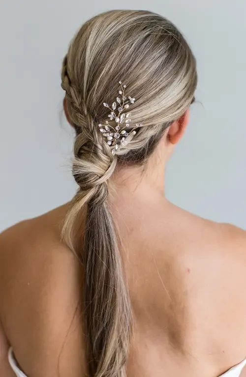 Sabra Freshwater Pearl & Crystal Hair Pin by Brides & Hairpins