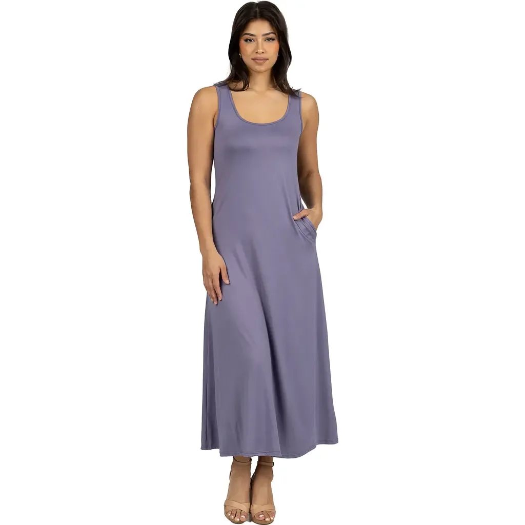 Scoop Neck Sleeveless Maxi Dress with Pockets by 24seven Comfort Apparel