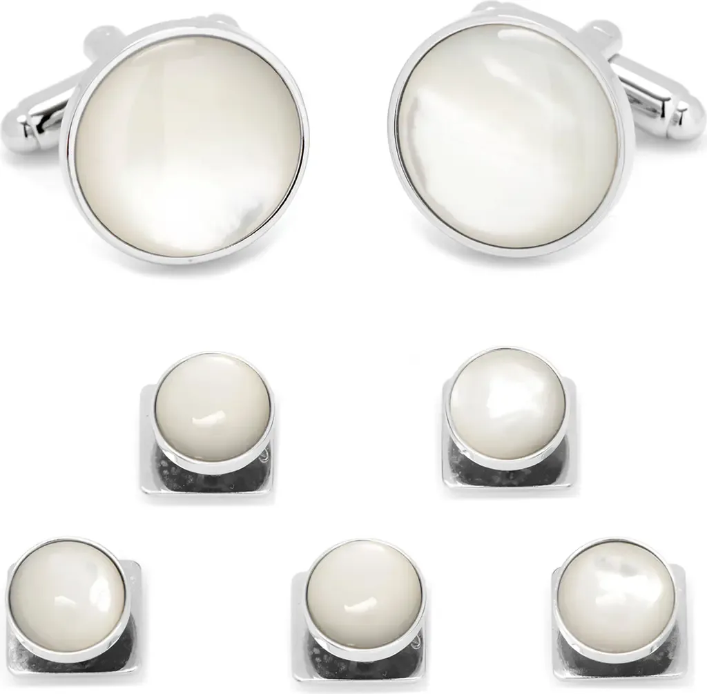 Mother-of-Pearl Cuff Links & Studs Set by Cufflinks, Inc.