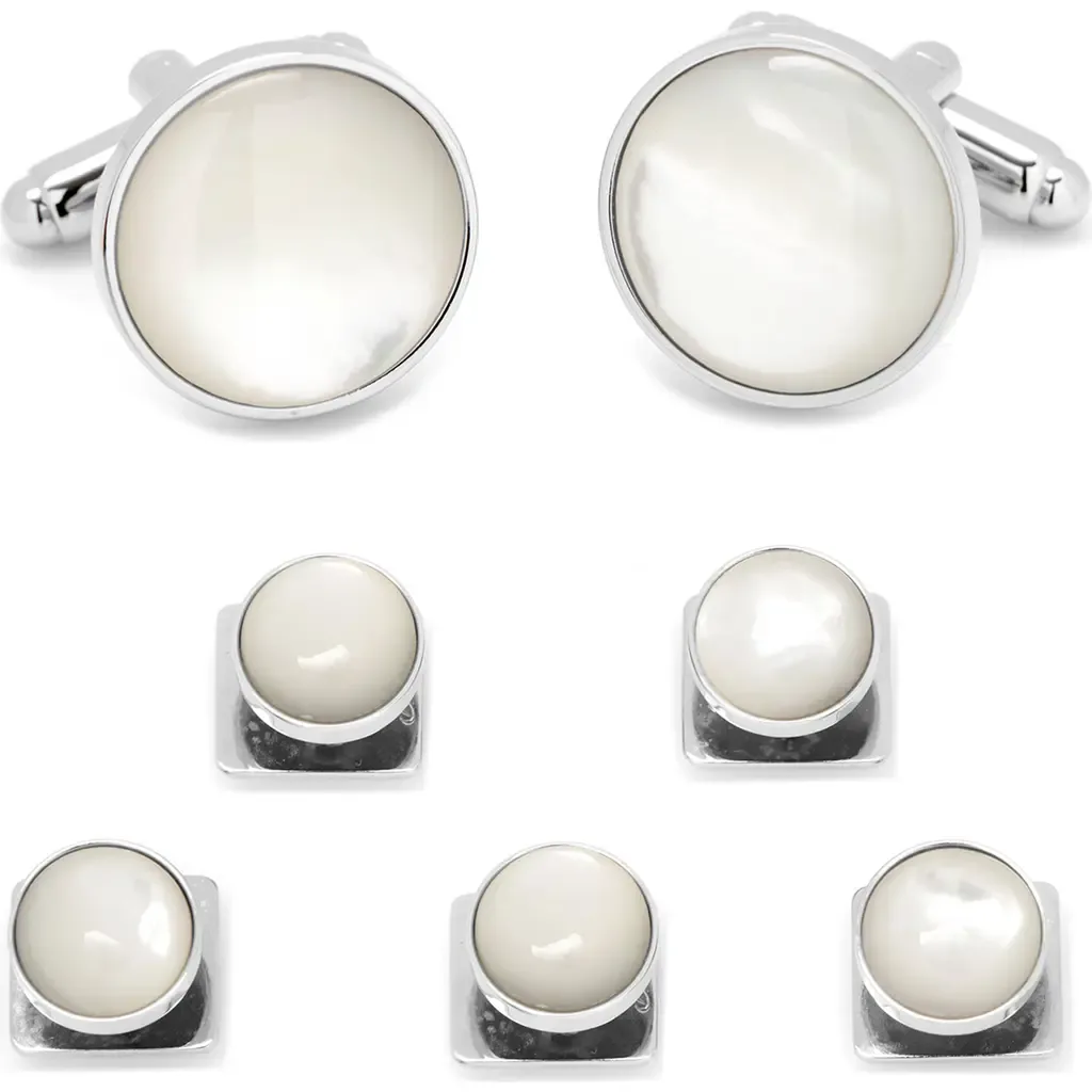 Mother-of-Pearl Cuff Links & Studs Set by Cufflinks, Inc.