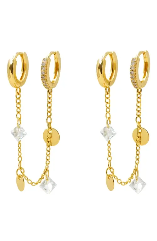 Chain Drop Hoop Earrings by LA MENO