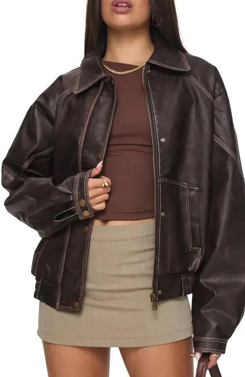 Jaxton Faux Leather Jacket by Princess Polly
