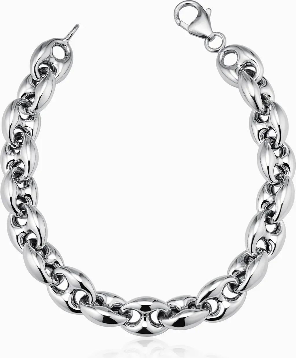Sterling Silver Chunky Mariner Bracelet by Oradina