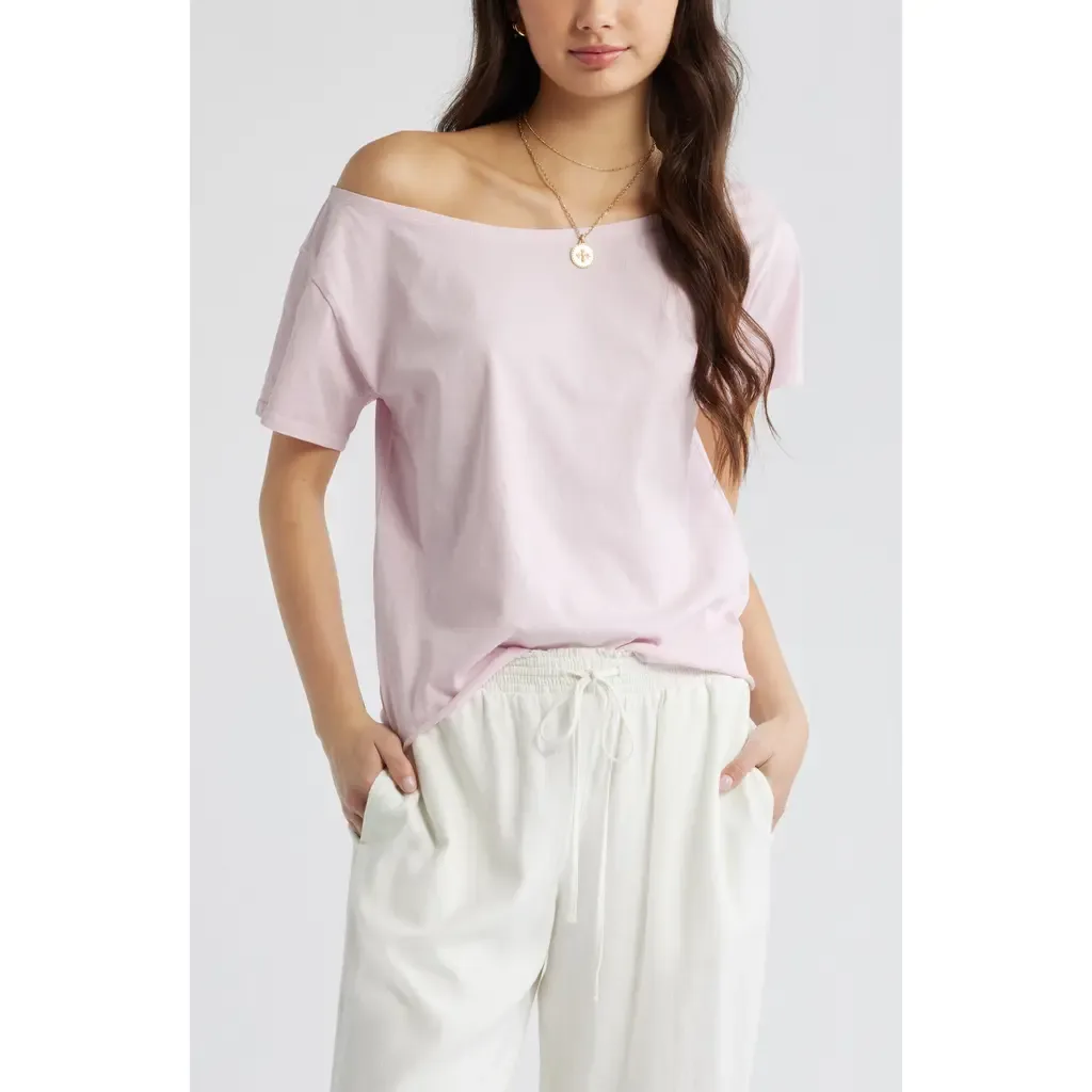 Relaxed Fit Boat Neck Cotton T-Shirt by BP.