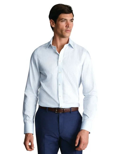 Non-Iron Puppytooth Cutaway Collar Shirt by Charles Tyrwhitt