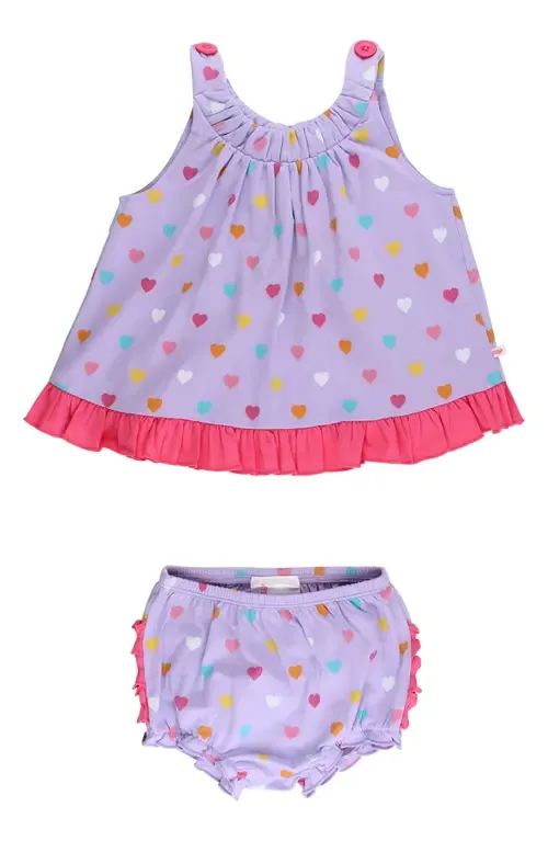 Heart Print Cotton Ruffle Swing Top and Bloomer Set by RuffleButts