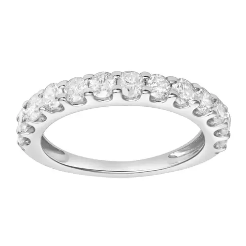 Aria 14K Gold Round Diamond Studded Half Eternity Band Ring - 1 ct by LuvMyJewelry
