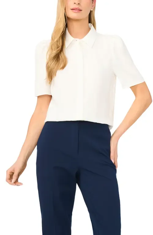 Puff Sleeve Button-Up Top by halogen(r)