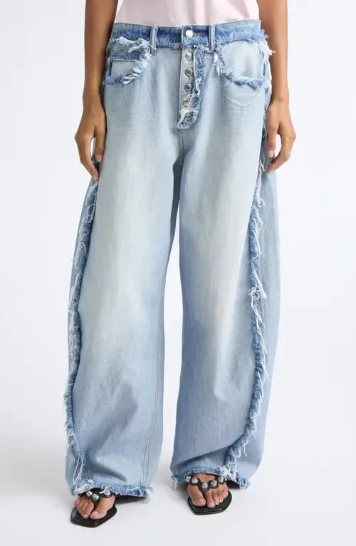 Blow Up Frayed Barrel Leg Jeans by Alexander Wang