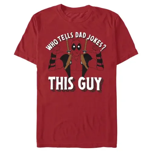 This Guy Tells Dad Jokes Short Sleeve Graphic T-Shirt by Marvel: Deadpool