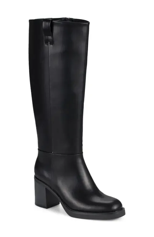Gretchen Faux Leather Wide Calf Knee High Boot