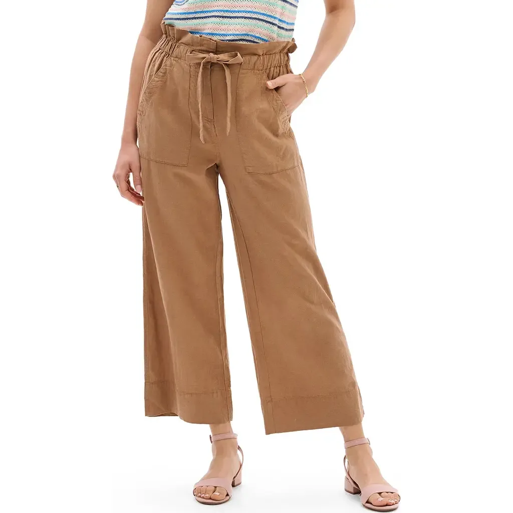 Tigers Eye Drawstring Linen Blend Wide Leg Pants by Hatley