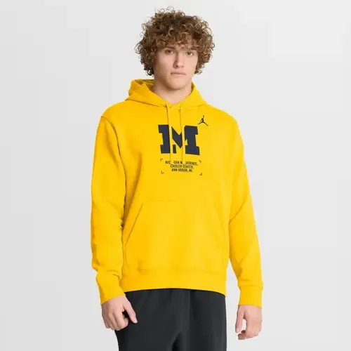 Jordan Brand Maize Michigan Wolverines Basketball Two-Hit Club Fleece Pullover Hoodie by Jordan Brand